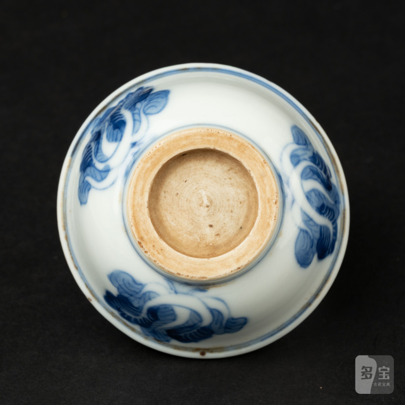    明末清初 青花白菜杯五客 - 图12
